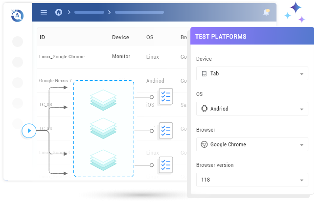 Step-05 Ability to run tests in real-time or schedule them for any number of test platforms, providing flexibility and efficiency in test automation with QASolve.